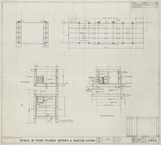 Details of Steam Cylinder Supports and Injection Cistern