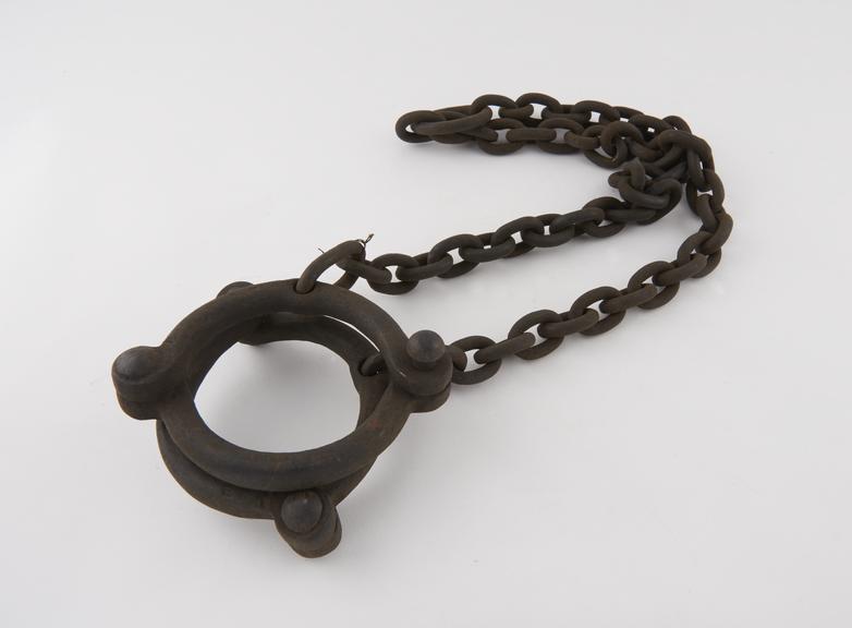 Leg irons, reputedly from Dartmoor Prison, English, 1750-1870