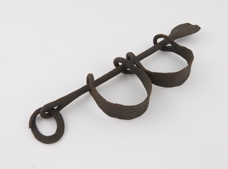 Leg irons, reputedly discovered near the Tower of London