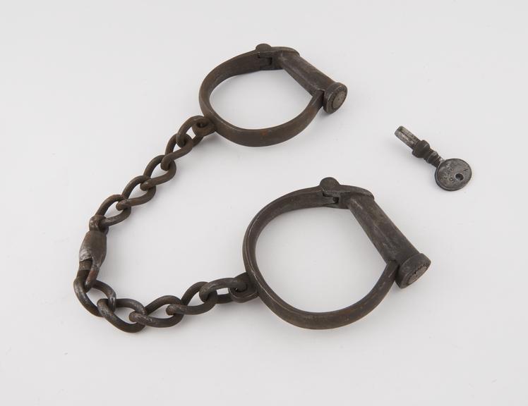 Leg irons, No.5, by Hiatt, English, 19th century