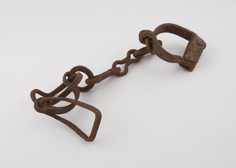 Handcuffs, crude, possibly Spanish, 17th to 18th centuries