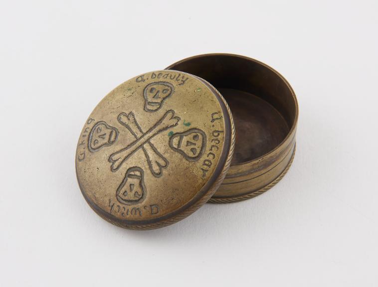 Brass circular snuff box