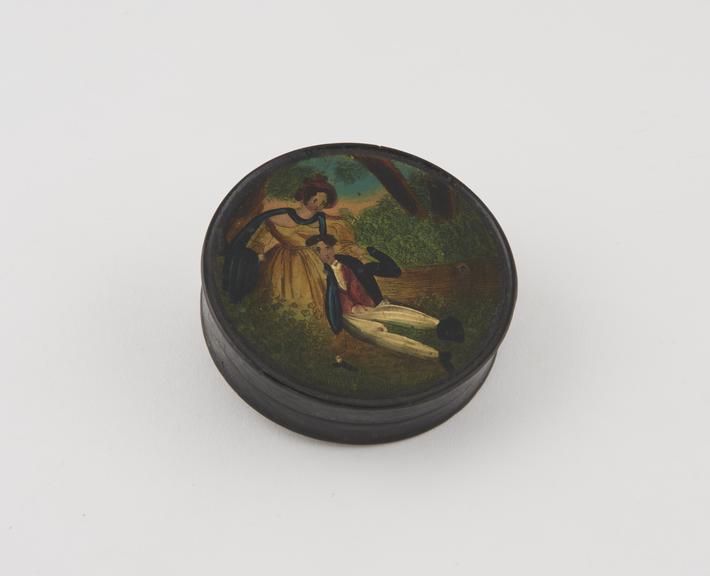 Papier-mache snuff box