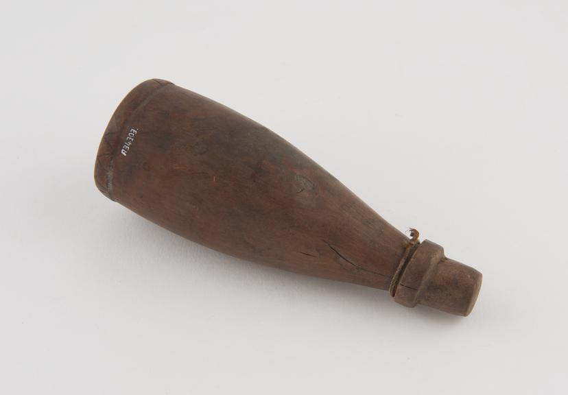 Wooden snuff mortar, slender cylinder