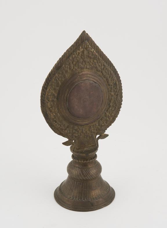 Brass and copper toilet mirror, Tibetan, 1801-1900