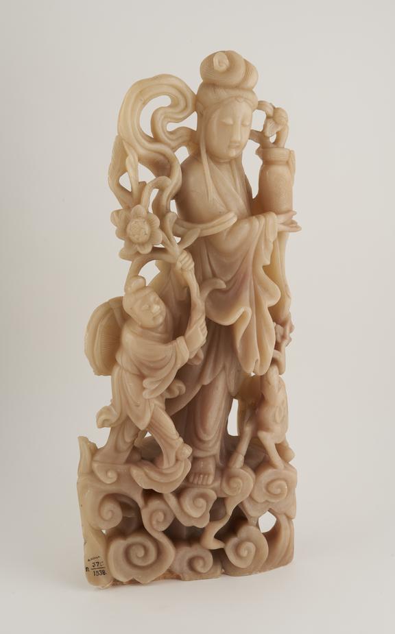 Soapstone statue depicting Kuan Yin, goddess of mercy, Chinese