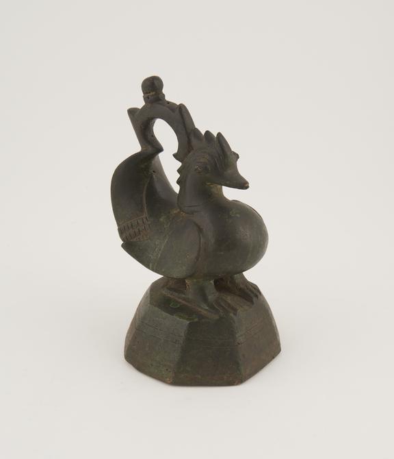 Bronze opium weight in the form of a chicken, 9kg, Burmese