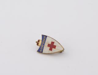 Shield shaped blood donor badge