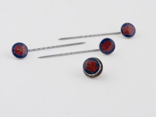 Blood donor badges with anthropomorphized blood drops