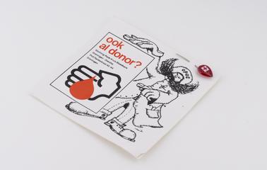 Dutch blood donor badge and leaflet
