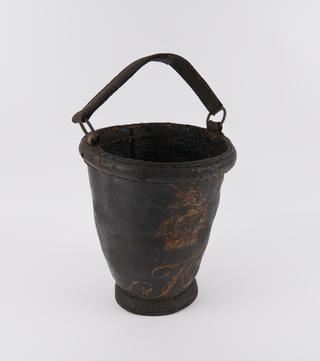 Old leather fire bucket