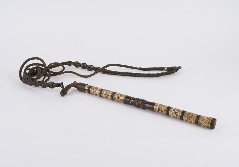 Whip, with decorated ivory handle, said to be Arabian