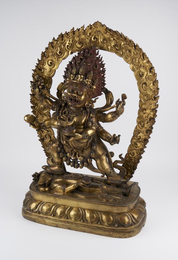 Brass statue of the fierce Buddhist god Mahakala (also