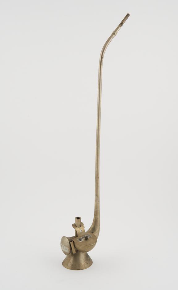 Long metal hookah water pipe with conical base