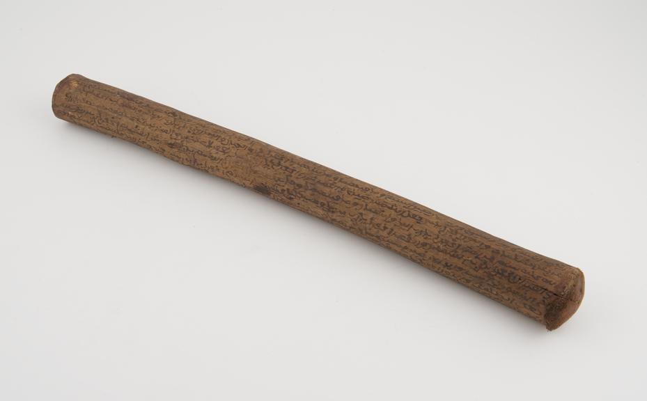 Buddhist wooden prayer stick, Tibetan, 1701-1900