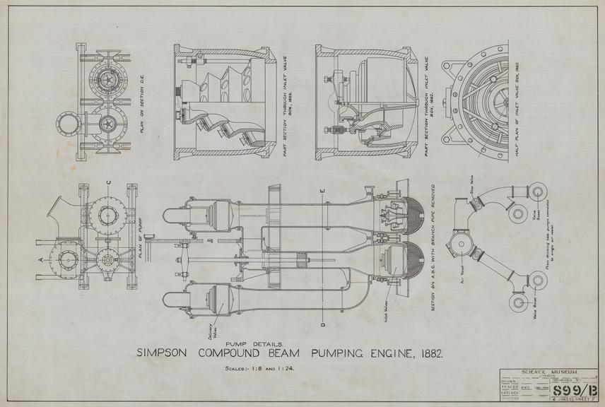 Simpson Compound Beam Pumping Engine 1882 - Pump Details