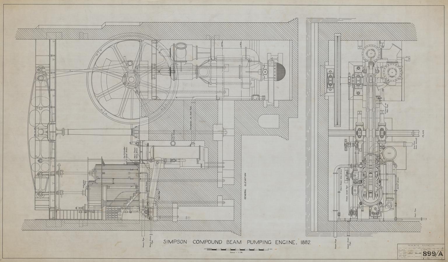 Bull Engine Simpson Compound Beam Pumping Engine 1882 | Science Museum Group Collection