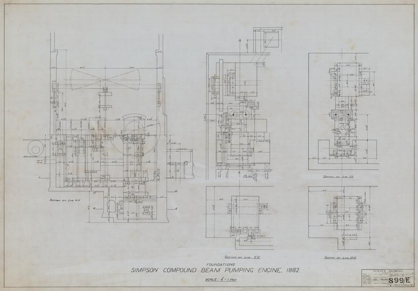 Simpson Compound Beam Pumping Engine 1882 - Foundations