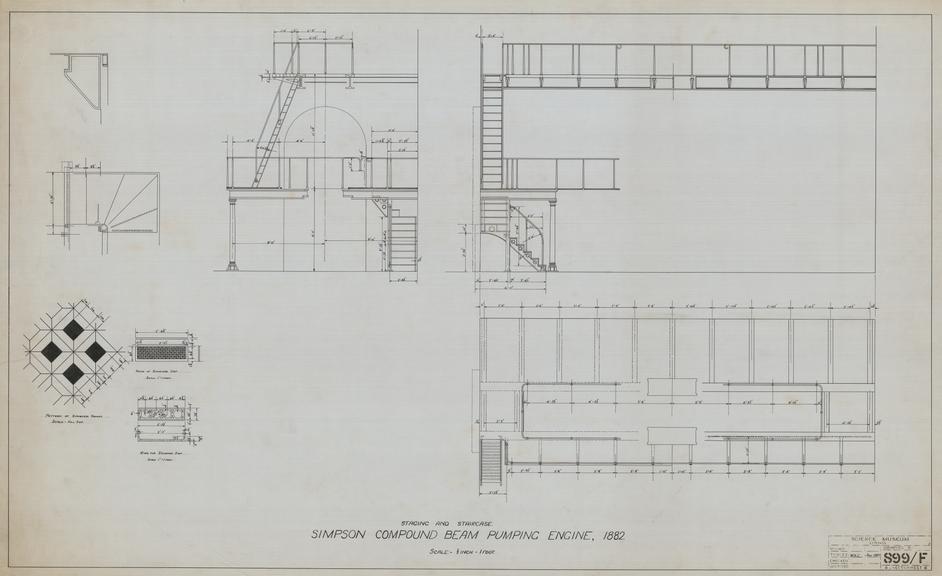 Simpson Compound Beam Pumping Engine 1882 - Staging and Staircase