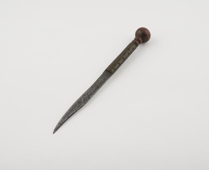 Knife, steel, brass and wood, Nigerian