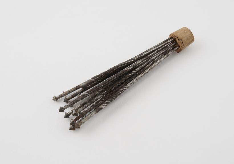 13 tattooing needles, steel, Zambia, 1880-1935