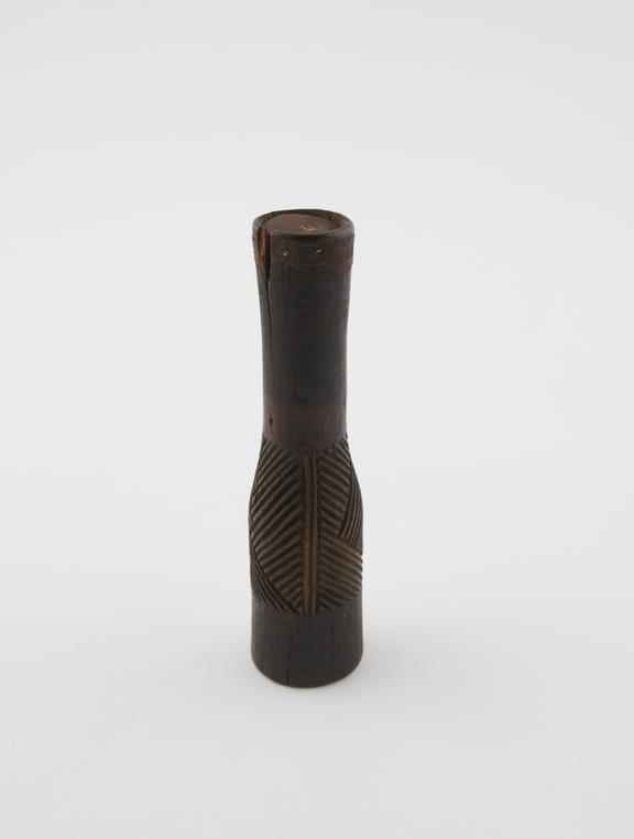 Wooden snuff flask, carved in the form of a bottle