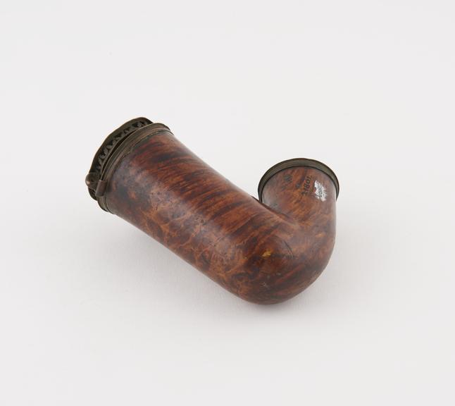 Walnut tobacco pipe bowl with stem socket only