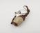 Amuletic pouch of leather and hide with long conical neck and