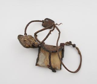 Leather girdle strung with 3 amulet cases