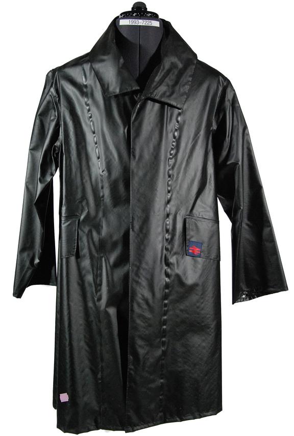 Waterproof Coat; British Rail; Black PVC