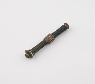Nose pendant, piece of wood bound with copper wire
