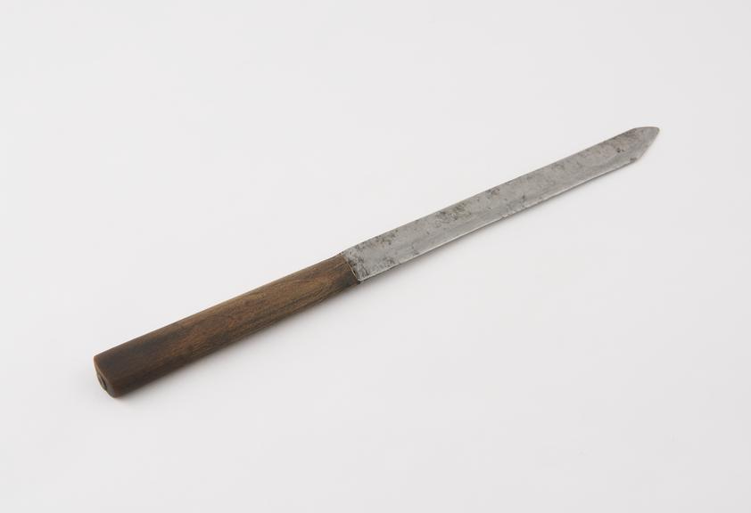 Castrating knife, steel and wood, 19th century, probably British