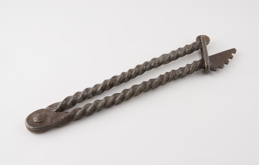 Castrating clamp, steel, probably British, 19th century