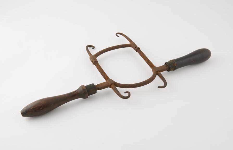 Balling iron, iron and wood, probably British, 1750-1850