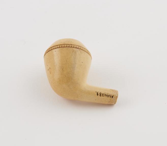 Meerschaum tobacco pipe funnel shaped bowl with tubular stem