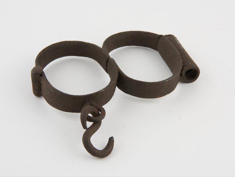 Handcuffs, iron, found in Norfolk, English, 1750-1860