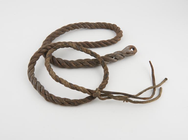 Whip thong, leather, possibly English, 18th to 19th centuries