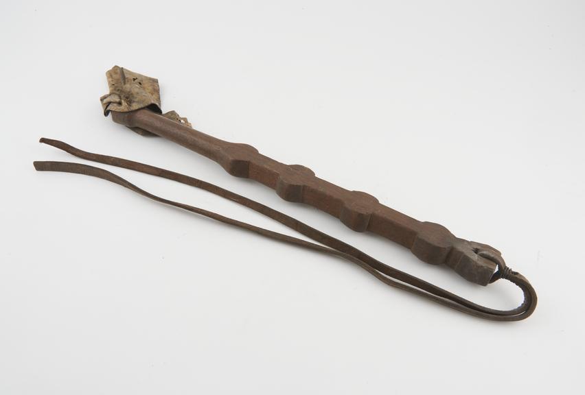 Wood and leather slave whip, 19th century