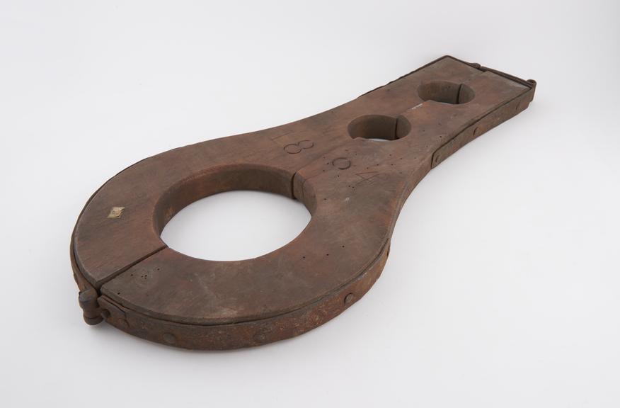 Pillory, wood and iron, probably English, dated 1804