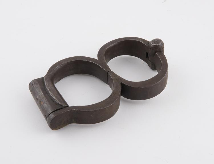 Handcuffs, English, probably British Army issue, dated 1917