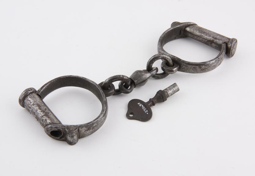 Handcuffs, iron, probably English, 19th century