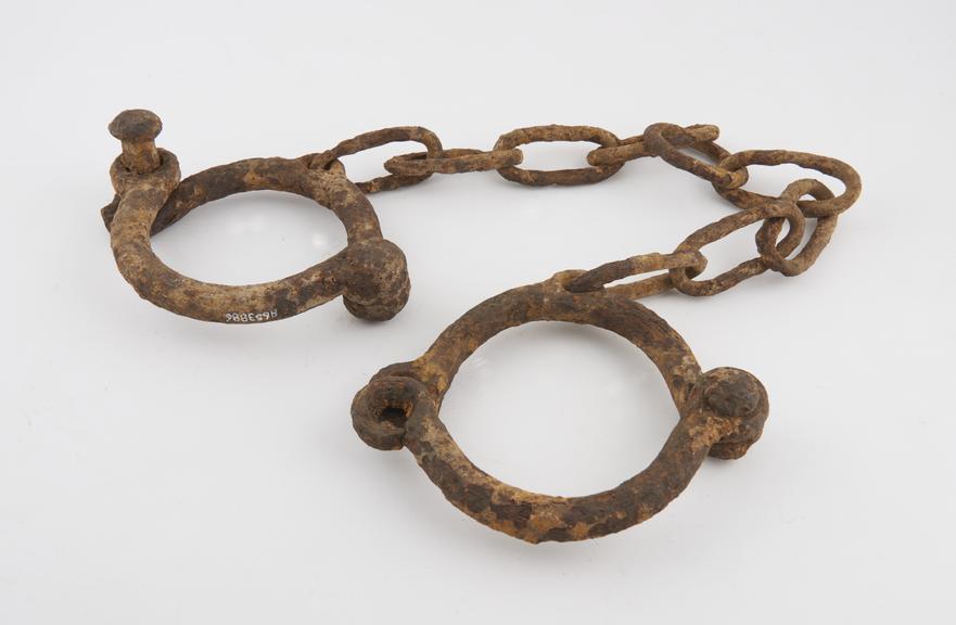 Double leg irons, probably English, 1701-1850