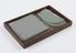 Cloth lined shallow box containing thirteen pieces of glass