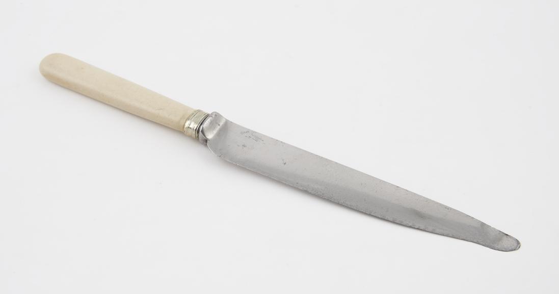 Knife with ivoride handle, manufactured by Daniel Spill