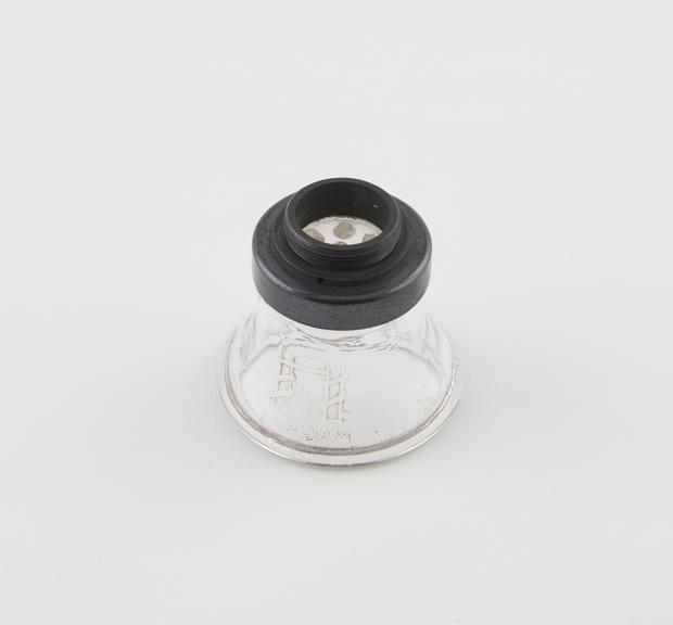 Sanitary telephone mouthpiece, glass, by GEC