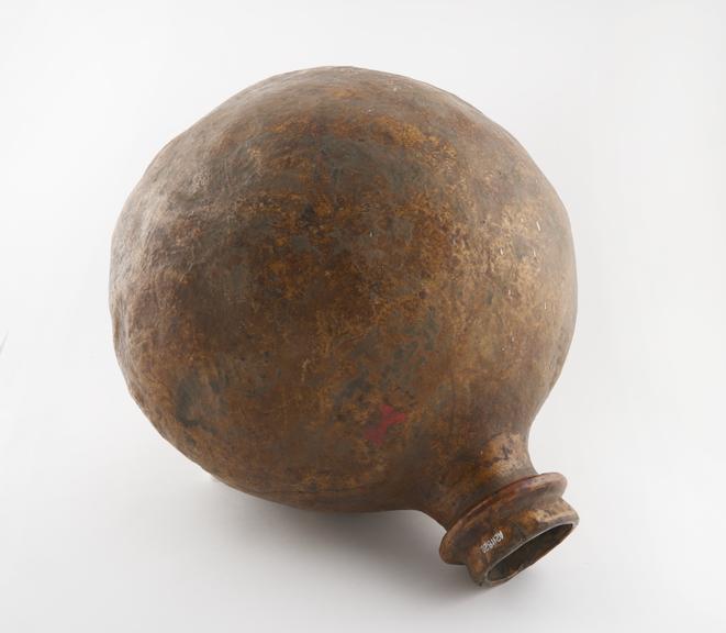 19th century spherical skin bottle