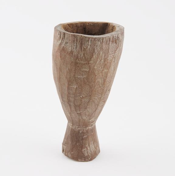 Wooden goblet, sides tapering to solid splayed base