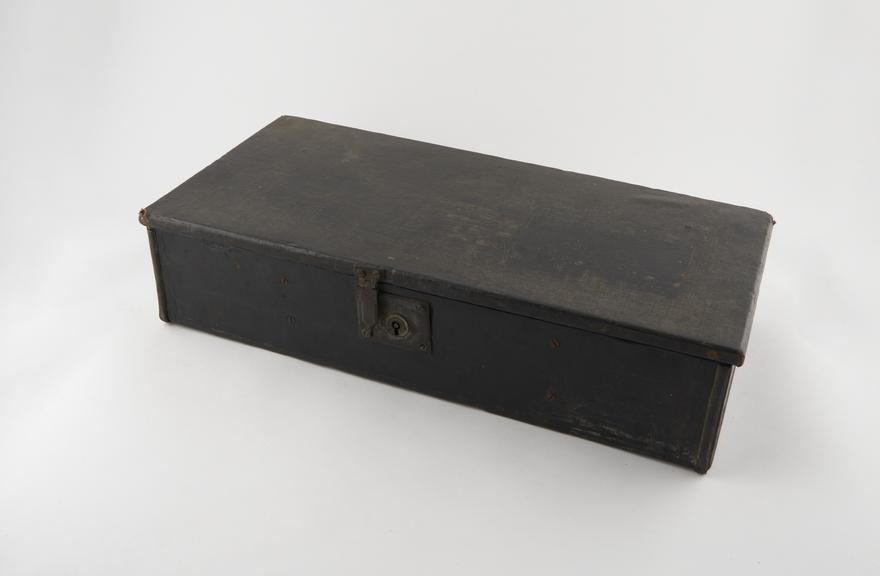 Leatherette-covered wooden box