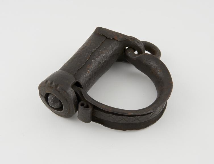 Leg iron, with key, from the Vilvorde Prison, Brussels, Belgium