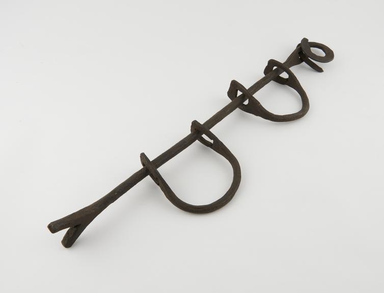 Pair of leg irons, probably Spanish, 16th to 18th centuries